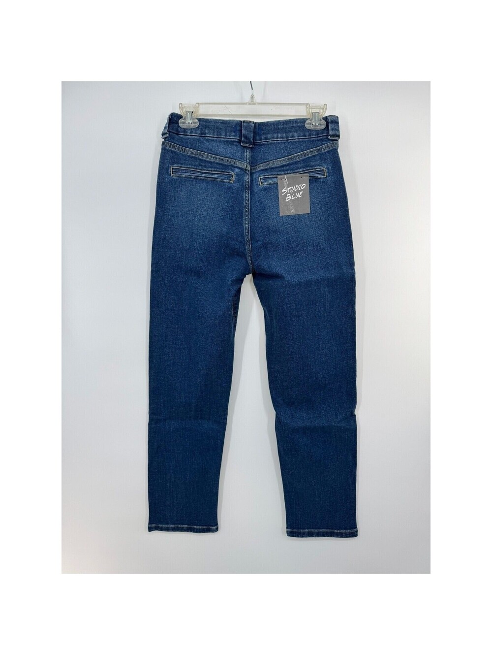 Studio Blue Womens Flat Front Denim High Rise Jeans Pocket Size 27 Blue NWT - Picture 2 of 5